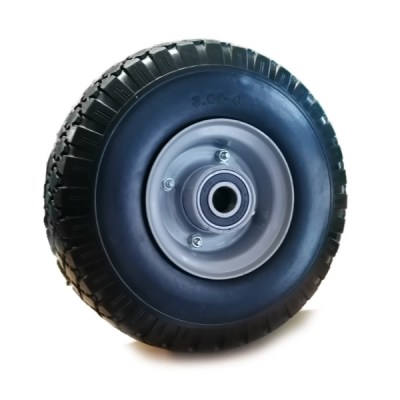 RUOTA 260x85 mm (3.00-4") SOFT DISCO MET. SCOMP. PESANTE MOZZO SFERE 75x20 mm COP. SCOLPITO P.150 kg