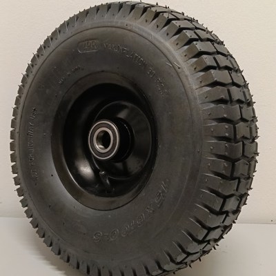 RUOTA PNEUS Ø 405x125 mm (15x6.00-6") DISCO MET. SCOMP. VERN. NERO MOZZO 80x25 mm COP. GARDEN P.250 kg