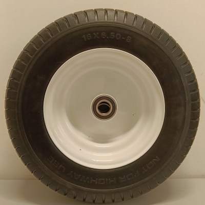 RUOTA Ø 405x125 mm (16x6.50-8") SOFT DISCO MET. VERN. BIANCO MOZZO 80 CUSC. SFERA FORO 25 mm COP. GARDEN P.250 kg